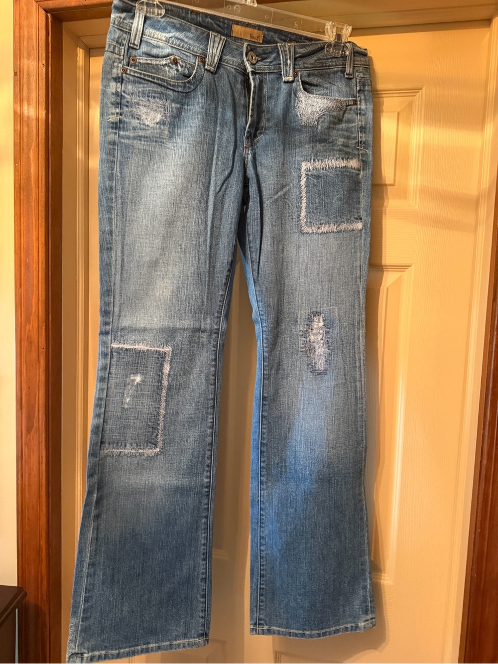 Yanuk Light Blue Boot Cut Jeans with Patch Details